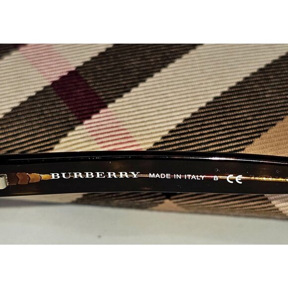 Burberry Women's Tortoiseshell Square Frames With Plaid Case 129 - Picture 12 of 14